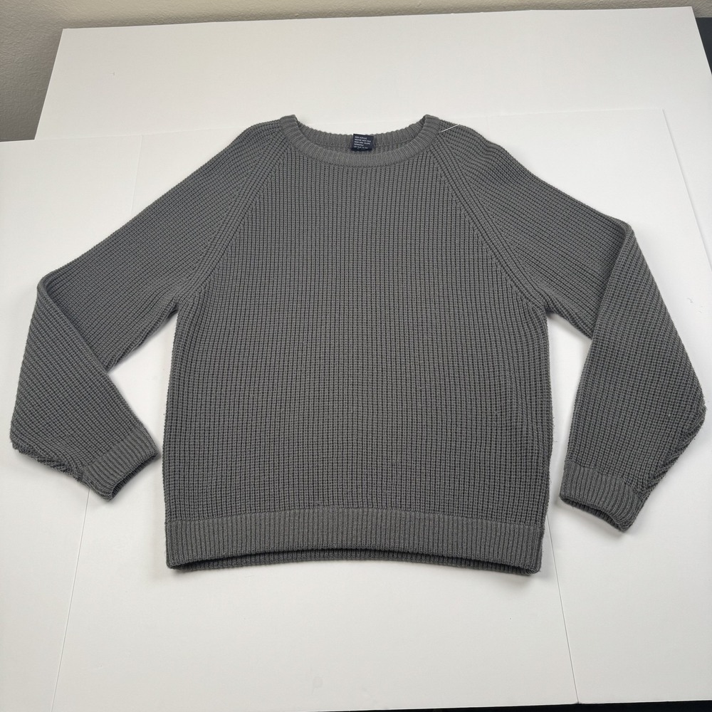Britannia Sweater Mens XL Gray Knit Pullover Crewneck 100% Acrylic Korea Classic